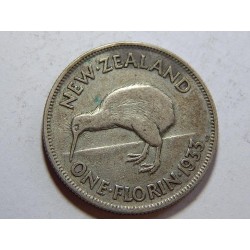 New Zealand 1 Florin 1933 Ag XF č39780