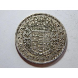 New Zealand ½ Crown 1947 XF čč39675