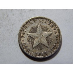 Kuba 10 Centavos 1915 Ag XF-UNC č44118