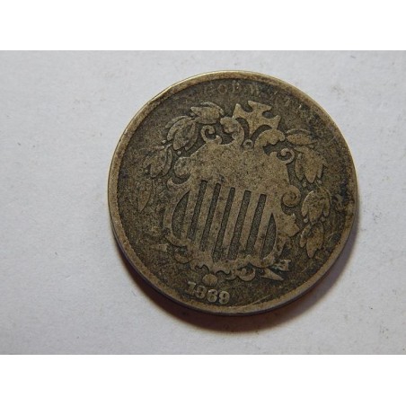 USA 5 Cents 1869 Indián VF č39751