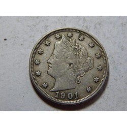 USA 5 Cents 1901 XF č44084