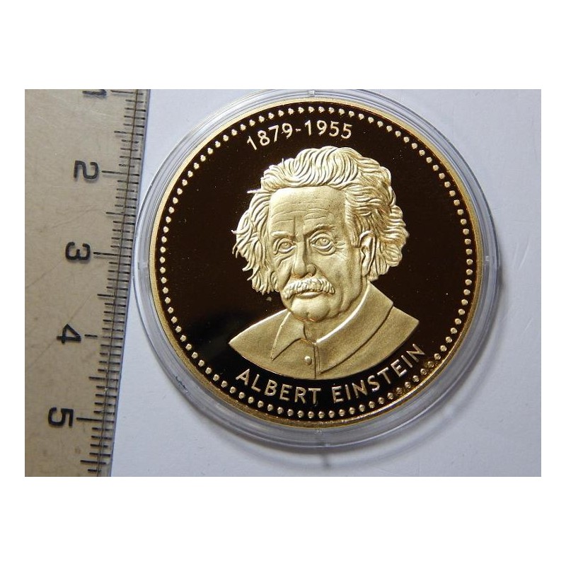 Německo pozlacená medaile Albert einstein 1879-1955 PROOF čŠU021 Německo pozlacená medaile Albert einstein 1879-1955 PROOF čŠU021