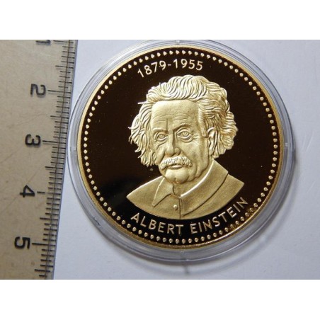 Německo pozlacená medaile Albert einstein 1879-1955 PROOF čŠU021