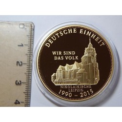 Německo pozlacená medaile Nikolaiskirche 1990-2015 PROOF čŠU023