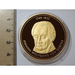 Německo pozlacená medaile J. W. v. Goethe 1749-1832 PROOF čŠU023