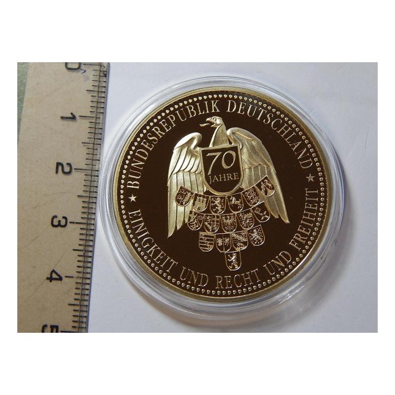 Německo pozlacená medaile Vater der Einheit 1990 PROOF čŠU022 Německo pozlacená medaile Vater der Einheit 1990 PROOF čŠU022
