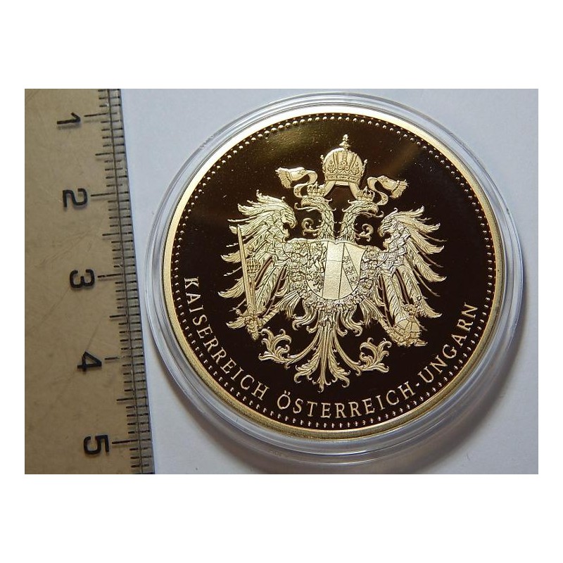 Rakousko pozlacená medaile FJI. Silber Hochzeit 1879 PROOF čŠU023 Rakousko pozlacená medaile FJI. Silber Hochzeit 1879 PROOF čŠU023
