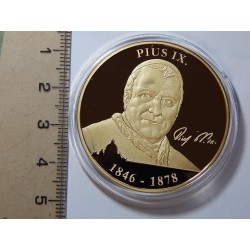Vatikán pozlacená medaile  Pius IX 1846-1878 PROOF čŠU022