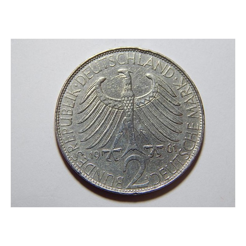 Německo BRD 2 Mark 1961 J Planck XF č36939 Německo BRD 2 Mark 1961 J Planck XF č36939