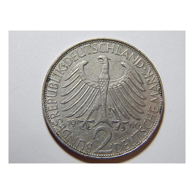 Německo BRD 2 Mark 1960 J Planck XF č36884 Německo BRD 2 Mark 1960 J Planck XF č36884