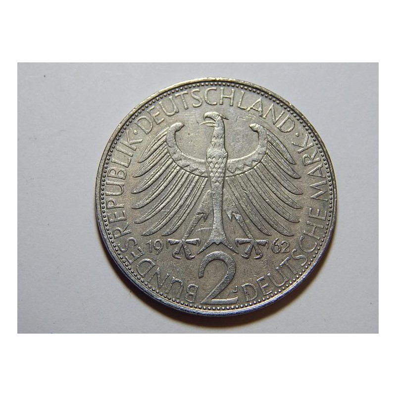 Německo BRD 2 Mark 1962 J Planck XF-UNC č36958 Německo BRD 2 Mark 1962 J Planck XF-UNC č36958