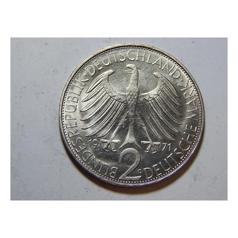 Německo BRD 2 Mark 1971 G Planck UNC č36618 Německo BRD 2 Mark 1971 G Planck UNC č36618