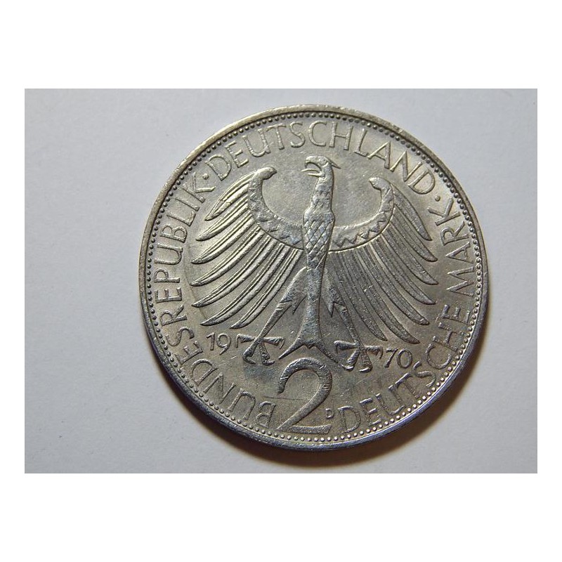 Německo BRD 2 Mark 1970 D Planck XF-UNC č36922 Německo BRD 2 Mark 1970 D Planck XF-UNC č36922