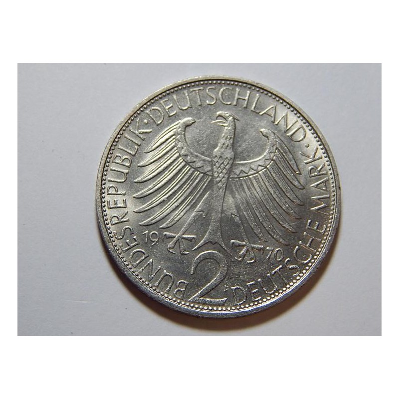 Německo BRD 2 Mark 1970 F Planck UNC č36734 Německo BRD 2 Mark 1970 F Planck UNC č36734