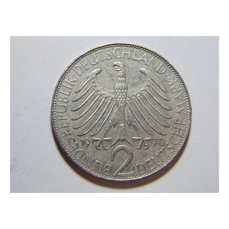 Německo BRD 2 Mark 1970 J Planck XF č36808 Německo BRD 2 Mark 1970 J Planck XF č36808