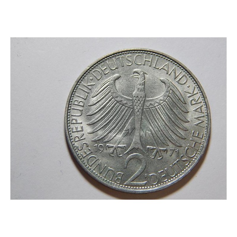 Německo BRD 2 Mark 1971 F Planck UNC č36730 Německo BRD 2 Mark 1971 F Planck UNC č36730