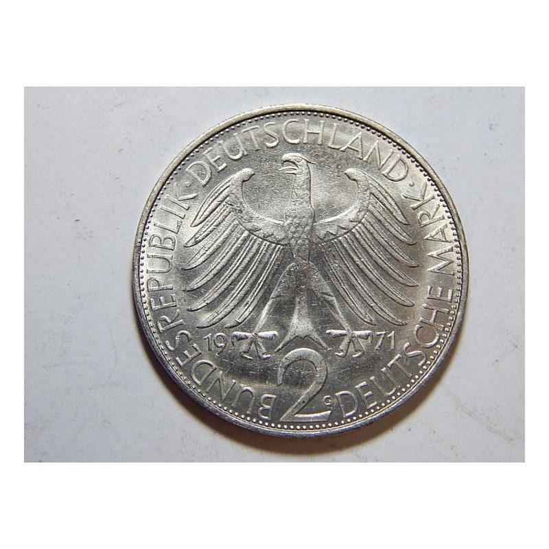 Německo BRD 2 Mark 1971 G Planck UNC č36612 Německo BRD 2 Mark 1971 G Planck UNC č36612