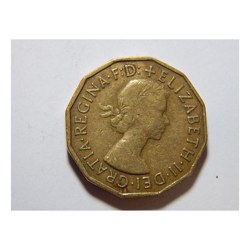 Anglie 3 Pence 1954 XF č36827 Anglie 3 Pence 1954 XF č36827