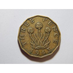Anglie 3 Pence 1943 XF č36769 
