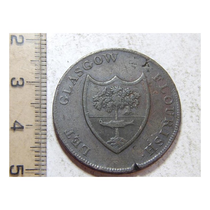 Anglie Half Penny Token 1791 Glasow XF č44177 Anglie Half Penny Token 1791 Glasow XF č44177