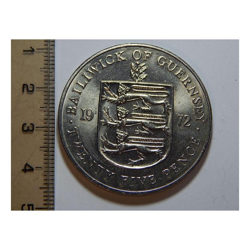 Guernsey 25 Pence 1972 XF-UNC č39250 Guernsey 25 Pence 1972 XF-UNC č39250