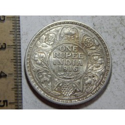 Indie 1 Rupee 1916 Calcutta Ag XF č44187