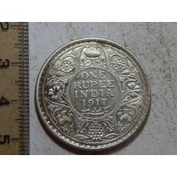 Indie 1 Rupee 1919 Bombay Ag XF č44184