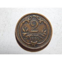 František Josef I. 2 Heller 1894 XF č37443 