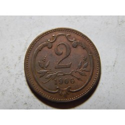 František Josef I. 2 Heller 1906 XF č37582 