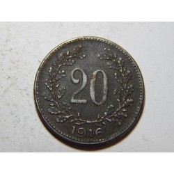 František Josef I. 20 Heller 1916 VF č37566 