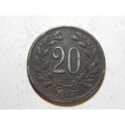 František Josef I. 20 Heller 1917 VF-XF č37502 