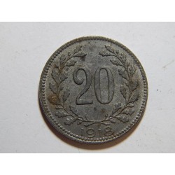 František Josef I. 20 Heller 1918 XF-UNC č37370 