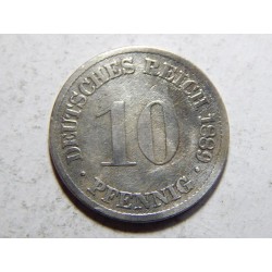 Německo Císařství 10 Pfennig 1889 D VF č27258 