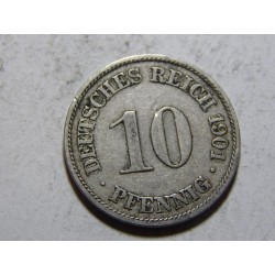 Německo Císařství 10 Pfennig 1901 A XF č27142 