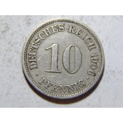Německo Císařství 10 Pfennig 1906 F XF č27167 