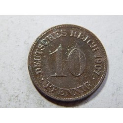 Německo Císařství 10 Pfennig 1907 D F č27193 