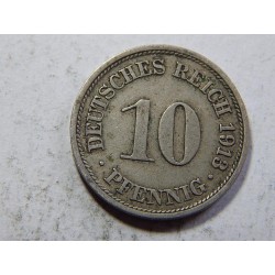 Německo Císařství 10 Pfennig 1913 F XF-UNC č27197 