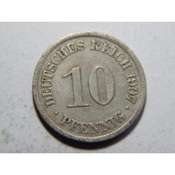 Německo Císařství 10 Pfennig 1907 A XF č27243 