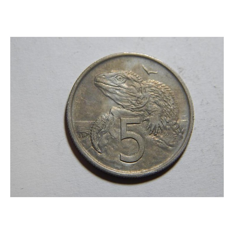 Nový Zealand 5 Cents 1975 XF č44123 Nový Zealand 5 Cents 1975 XF č44123