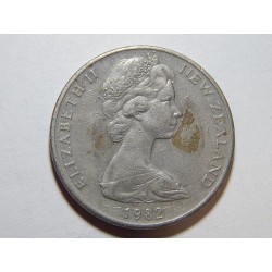 Nový Zealand 20 Cents 1982 XF č44014 