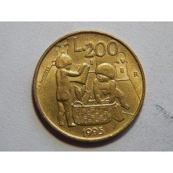 San Marino 200 Lire 1995 RRR UNC č44282 