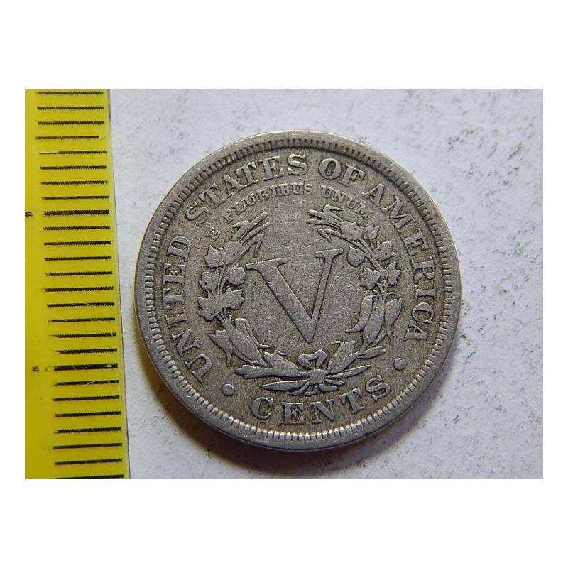 USA 5 Cents 1906 VF č44767 USA 5 Cents 1906 VF č44767
