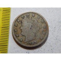 USA 5 Cents 1907 VF č44791 