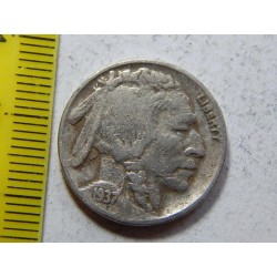 USA 5 Cents 1937 D indián VF-XF č37191 