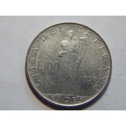 Vatikán 100 Lire 1956 XF-UNC č44233 