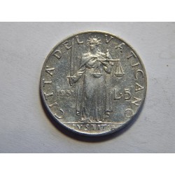 Vatikán 5 Lire 1951 XF č44216 