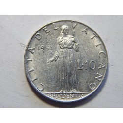 Vatikán 10 Lire 1951 XF č44229 