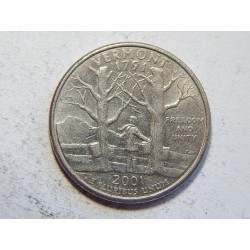 USA ¼ Dollar 2001 D Vermont XF-UNC č44479 