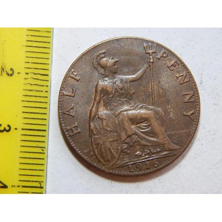Anglie ½ Penny 1916 UNC č44690 