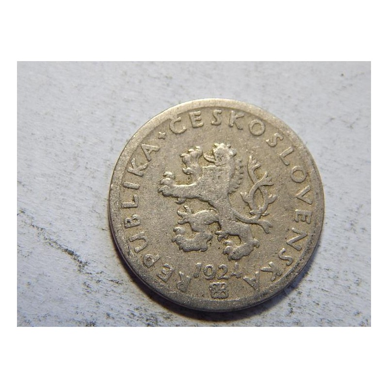 Československo 20 Haléřů 1924 VF č44576 Československo 20 Haléřů 1924 VF č44576